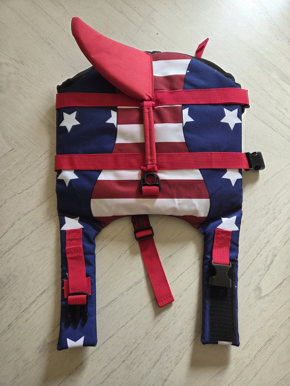 Malier Dog Life Jacket - Patriotic Red & Blue Dog Life Jacket with Star Pattern